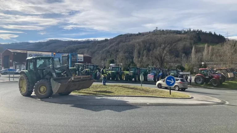 Côté français, à Biriatou, quelques tracteurs sont présents à 11h30. Seuls trois véhicules pourront entrer sur l'autoroute.