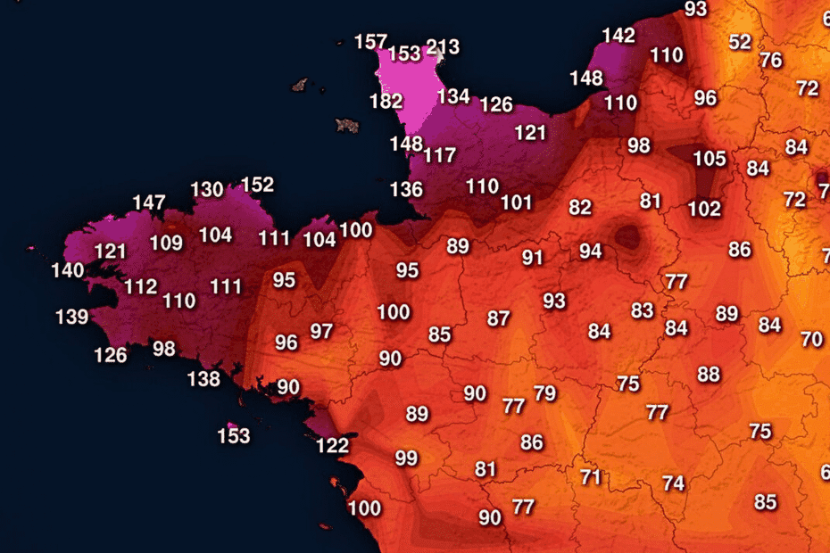 Tempête Goretti en Bretagne : des rafales records à 153 km/h à Belle-Ile, 152 km/h à Bréhat ou